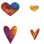 Appliqué Fabric Shapes for Quilting, Precut and Prefused Hearts - 16 Total - 4 Sizes and Shapes.