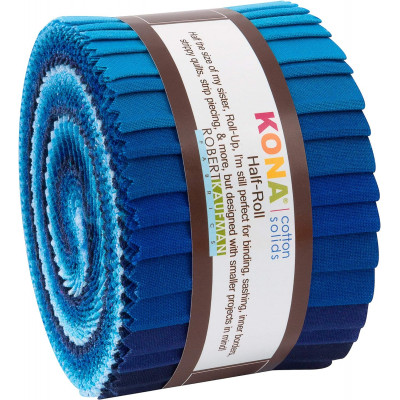Kona Cotton Solids Waterfall Half Roll 24 2.5-inch Strips Jelly Roll Robert Kaufman - HR-154-24